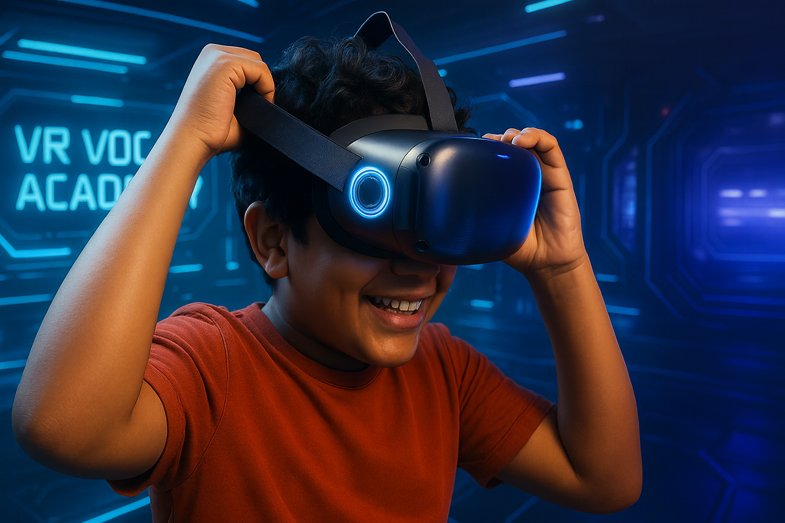 Estudiantes usando VR